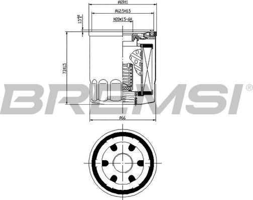 Bremsi FL0024 - Filtro olio www.autoricambi360.it