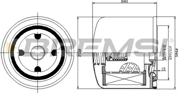Bremsi FL1299 - Filtro olio www.autoricambi360.it