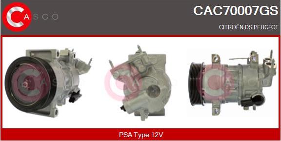 Casco CAC70007GS - Compressore, Climatizzatore www.autoricambi360.it