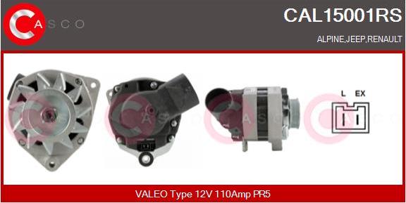 Casco CAL15001RS - Alternatore www.autoricambi360.it