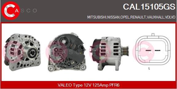 Casco CAL15105GS - Alternatore www.autoricambi360.it
