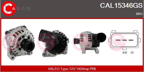 Casco CAL15346GS - Alternatore www.autoricambi360.it