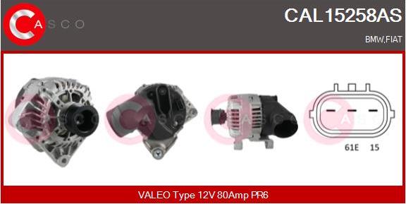 Casco CAL15258AS - Alternatore www.autoricambi360.it