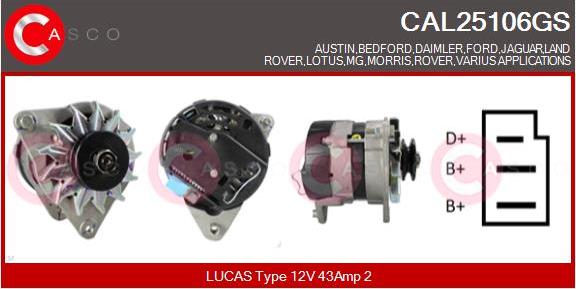 Casco CAL25106GS - Alternatore www.autoricambi360.it