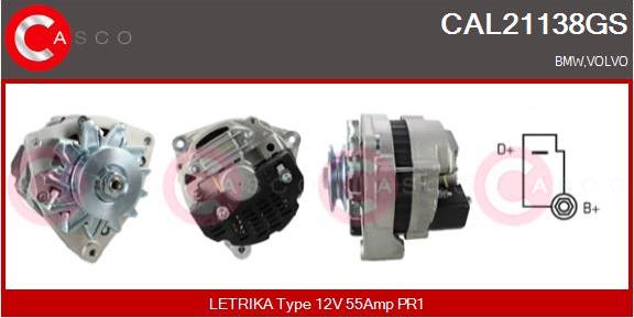 Casco CAL21138GS - Alternatore www.autoricambi360.it