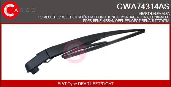 Casco CWA74314AS - Braccio tergi, Pulizia cristalli www.autoricambi360.it