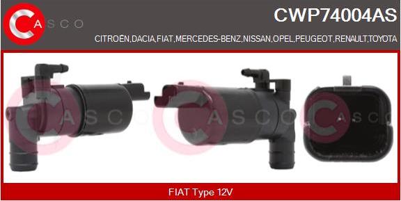 Casco CWP74004AS - Pompa acqua lavaggio, Pulizia cristalli www.autoricambi360.it