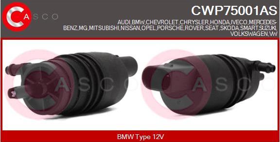 Casco CWP75001AS - Pompa acqua lavaggio, Pulizia cristalli www.autoricambi360.it