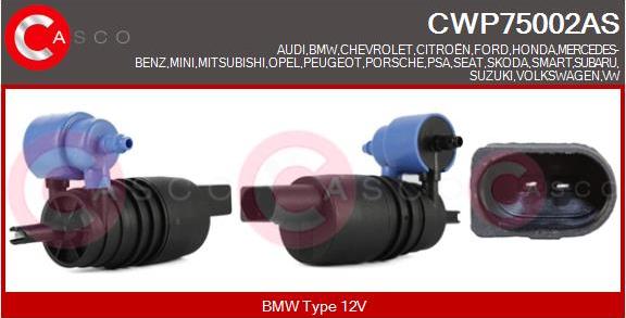 Casco CWP75002AS - Pompa acqua lavaggio, Pulizia cristalli www.autoricambi360.it