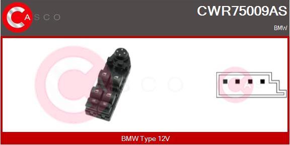 Casco CWR75009AS - Interruttore, Alzacristallo www.autoricambi360.it