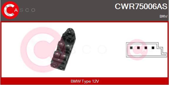 Casco CWR75006AS - Interruttore, Alzacristallo www.autoricambi360.it