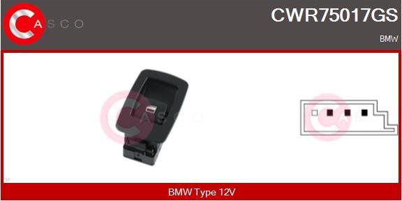 Casco CWR75017GS - Interruttore, Alzacristallo www.autoricambi360.it