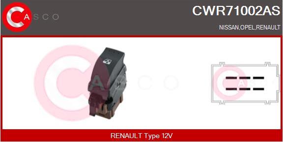 Casco CWR71002AS - Interruttore, Alzacristallo www.autoricambi360.it