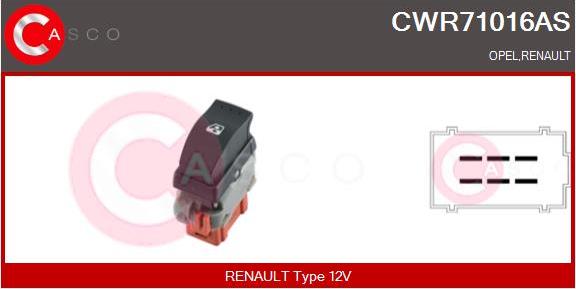 Casco CWR71016AS - Interruttore, Alzacristallo www.autoricambi360.it