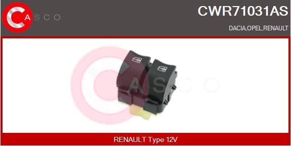 Casco CWR71031AS - Interruttore, Alzacristallo www.autoricambi360.it