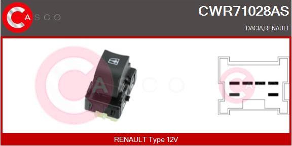 Casco CWR71028AS - Interruttore, Alzacristallo www.autoricambi360.it