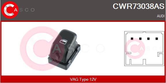 Casco CWR73038AS - Interruttore, Alzacristallo www.autoricambi360.it