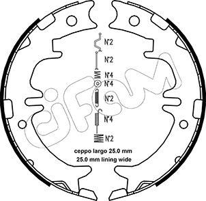 Cifam 153-439K - Kit ganasce, Freno stazionamento www.autoricambi360.it