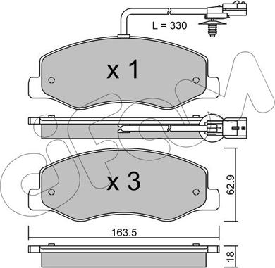 Cifam 822-900-0 - Kit pastiglie freno, Freno a disco www.autoricambi360.it