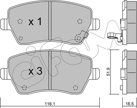 Cifam 822-485-1 - Kit pastiglie freno, Freno a disco www.autoricambi360.it
