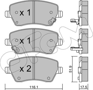 Cifam 822-485-2 - Kit pastiglie freno, Freno a disco www.autoricambi360.it