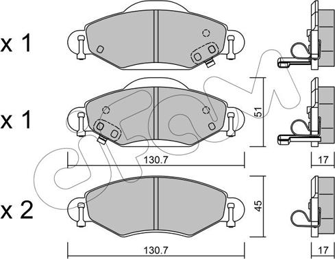 Cifam 822-421-0 - Kit pastiglie freno, Freno a disco www.autoricambi360.it