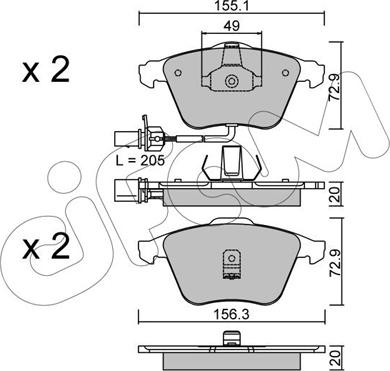 Cifam 822-549-0 - Kit pastiglie freno, Freno a disco www.autoricambi360.it
