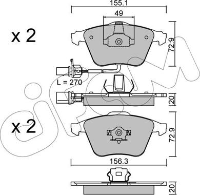 Cifam 822-549-1 - Kit pastiglie freno, Freno a disco www.autoricambi360.it