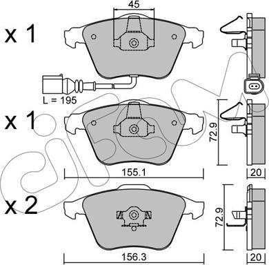 Cifam 822-549-2 - Kit pastiglie freno, Freno a disco www.autoricambi360.it