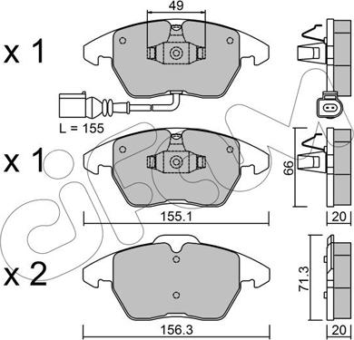 Cifam 822-548-0 - Kit pastiglie freno, Freno a disco www.autoricambi360.it