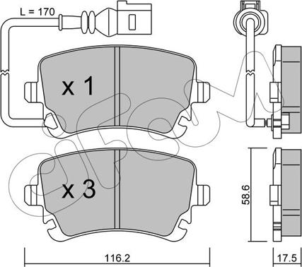 Cifam 822-554-0 - Kit pastiglie freno, Freno a disco www.autoricambi360.it