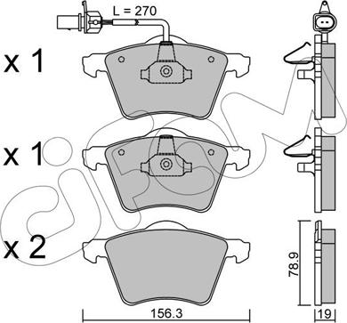 Cifam 822-550-0 - Kit pastiglie freno, Freno a disco www.autoricambi360.it