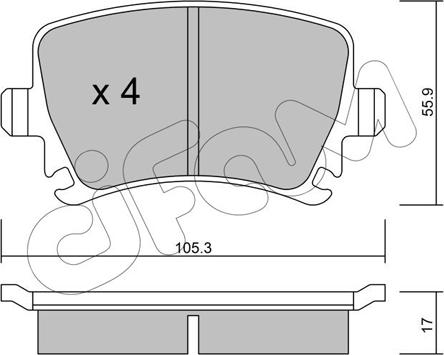 Cifam 822-553-0 - Kit pastiglie freno, Freno a disco www.autoricambi360.it