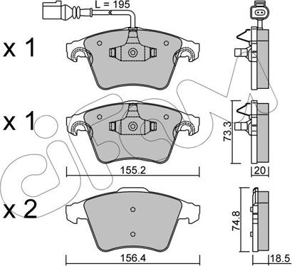 Cifam 822-552-0 - Kit pastiglie freno, Freno a disco www.autoricambi360.it