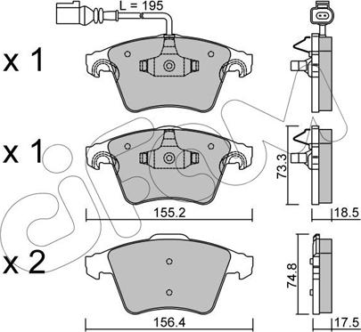 Cifam 822-552-1 - Kit pastiglie freno, Freno a disco www.autoricambi360.it
