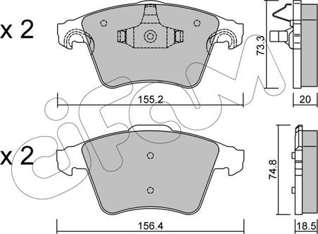 Cifam 822-552-3 - Kit pastiglie freno, Freno a disco www.autoricambi360.it
