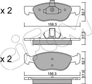 Cifam 822-082-2 - Kit pastiglie freno, Freno a disco www.autoricambi360.it