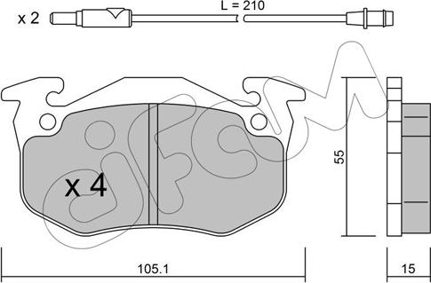 Cifam 822-036-2 - Kit pastiglie freno, Freno a disco www.autoricambi360.it