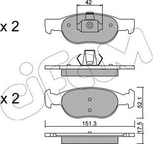 Cifam 822-079-1 - Kit pastiglie freno, Freno a disco www.autoricambi360.it