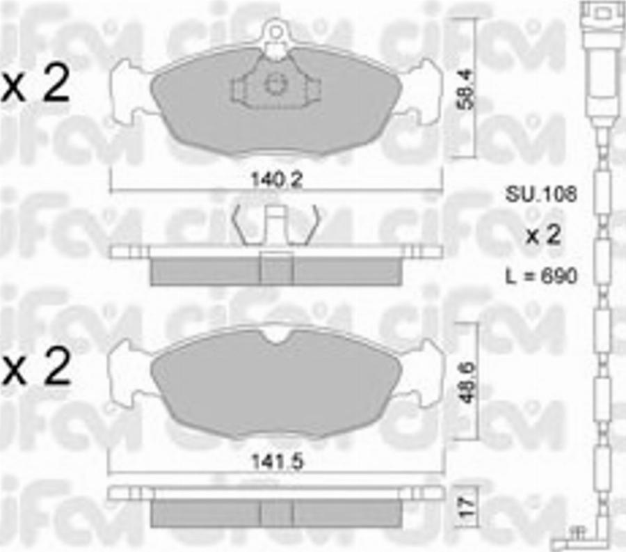 Cifam 822-077-0K - Kit pastiglie freno, Freno a disco www.autoricambi360.it