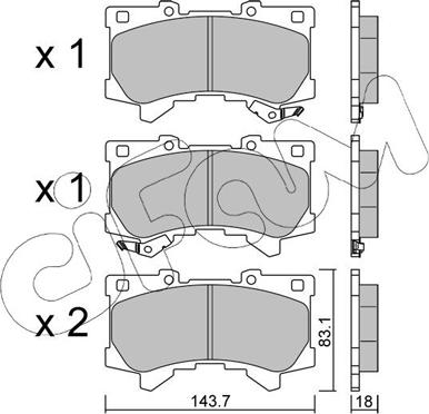 Cifam 822-1401-0 - Kit pastiglie freno, Freno a disco www.autoricambi360.it