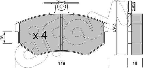 Cifam 822-148-0 - Kit pastiglie freno, Freno a disco www.autoricambi360.it
