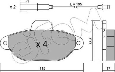 Cifam 822-159-3 - Kit pastiglie freno, Freno a disco www.autoricambi360.it