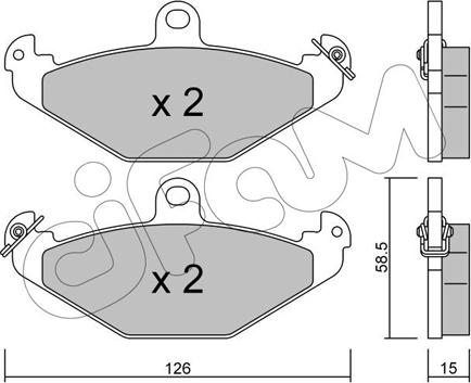 Cifam 822-165-0 - Kit pastiglie freno, Freno a disco www.autoricambi360.it