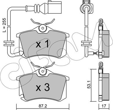 Cifam 822-100-4 - Kit pastiglie freno, Freno a disco www.autoricambi360.it