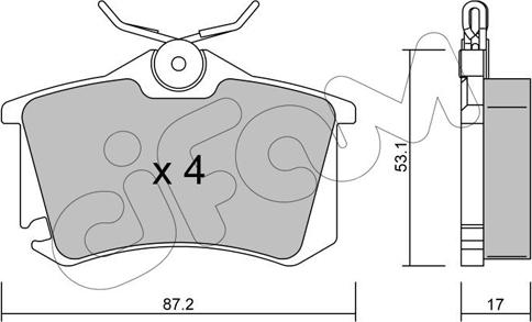 Cifam 822-100-5 - Kit pastiglie freno, Freno a disco www.autoricambi360.it