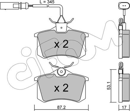 Cifam 822-100-6 - Kit pastiglie freno, Freno a disco www.autoricambi360.it