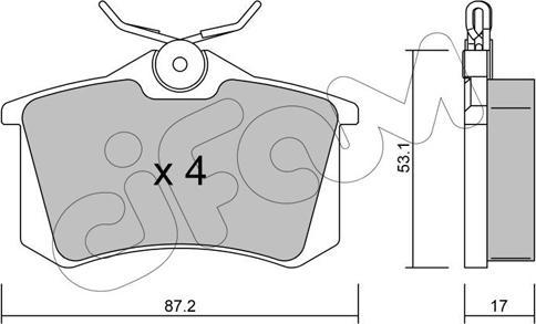 Cifam 822-100-1 - Kit pastiglie freno, Freno a disco www.autoricambi360.it