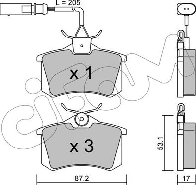 Cifam 822-100-3 - Kit pastiglie freno, Freno a disco www.autoricambi360.it