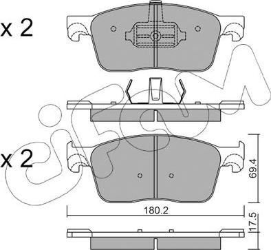Cifam 822-1107-0 - Kit pastiglie freno, Freno a disco www.autoricambi360.it